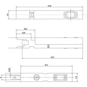 Hyperline 110C-C-1P 1-парный разъем 110 типа Hyperline 110C-C-1P 1-парный разъем 110 типа