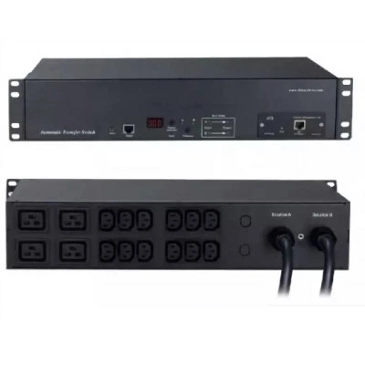 Hyperline ATS-R-228H1622-Intelligent Блок розеток с функцией автоматического включения резервного питания (АВР/ATS) 19, с SNMP-интерфейсом для IP-контроллера, горизонтальный, 2U, 12 х IEC320 C13, 4 х IEC320 C19, 220V, 32А, кабель пит. 3х6.0 кв.мм, 3 м Hyperline ATS-R-228H1622-Intelligent Блок розеток с функцией автоматического включения резервного питания (АВР/ATS) 19, с SNMP-интерфейсом для IP-контроллера, горизонтальный, 2U, 12 х IEC320 C13, 4 х IEC320 C19, 220V, 32А, кабель пит. 3х6.0 кв.мм, 3 м
