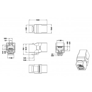 Hyperline CA2-KJ-C6-SH-BK Проходной адаптер (coupler), RJ-45(8P8C) формата Keystone Jack, категория 6, 4 пары, экранированный, черный Hyperline CA2-KJ-C6-SH-BK Проходной адаптер (coupler), RJ-45(8P8C) формата Keystone Jack, категория 6, 4 пары, экранированный, черный