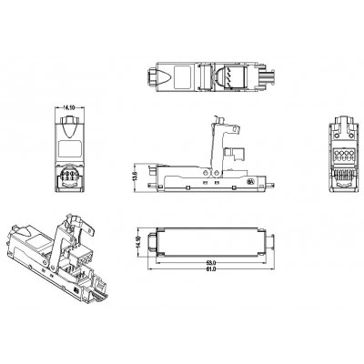 Hyperline CA3-IDC-C6A-SH-F-SL Проходной адаптер (coupler), категория 6A, полный экран, IDC Hyperline CA3-IDC-C6A-SH-F-SL Проходной адаптер (coupler), категория 6A, полный экран, IDC