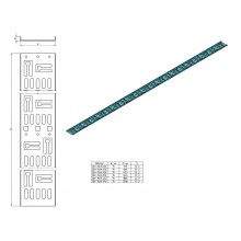 Hyperline CDV-M-75x9-42U-RAL9005 Перфорированный вертикальный кабельный организатор-лоток 75х9 мм, высотой 1868 мм, для шкафа высотой 42U, черный