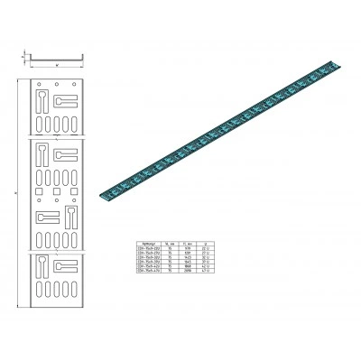 Hyperline CDV-M-75x9-42U-RAL9005 Перфорированный вертикальный кабельный организатор-лоток 75х9 мм, высотой 1868 мм, для шкафа высотой 42U, черный Hyperline CDV-M-75x9-42U-RAL9005 Перфорированный вертикальный кабельный организатор-лоток 75х9 мм, высотой 1868 мм, для шкафа высотой 42U, черный