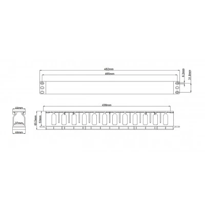 Hyperline CM-1U-D53-PL-COV Кабельный организатор пластиковый с крышкой, глубина 53 мм, 19, 1U Hyperline CM-1U-D53-PL-COV Кабельный организатор пластиковый с крышкой, глубина 53 мм, 19, 1U
