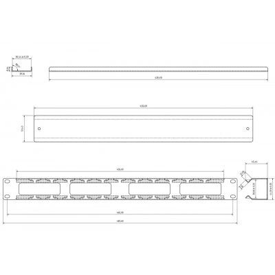 Hyperline CM-1U-ML-COV Кабельный организатор металлический с крышкой, 19, 1U Hyperline CM-1U-ML-COV Кабельный организатор металлический с крышкой, 19, 1U