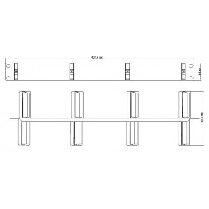 Hyperline CM-1U-PL-DBL Кабельный организатор с пластиковыми кольцами, двухсторонний, 19, 1U Hyperline CM-1U-PL-DBL Кабельный организатор с пластиковыми кольцами, двухсторонний, 19, 1U