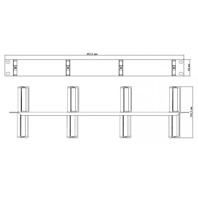 Hyperline CM-1U-PL-DBL Кабельный организатор с пластиковыми кольцами, двухсторонний, 19, 1U Hyperline CM-1U-PL-DBL Кабельный организатор с пластиковыми кольцами, двухсторонний, 19, 1U