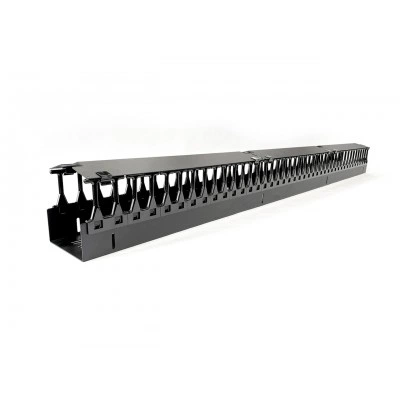 Hyperline CMF-OR-42U-150x106-C-RAL9005 Вертикальный кабельный организатор 42U для стоек ORK2A, ORL1, ширина 150мм, объединение в ряды, высота пальцев 106мм с крышками, черный Hyperline CMF-OR-42U-150x106-C-RAL9005 Вертикальный кабельный организатор 42U для стоек ORK2A, ORL1, ширина 150мм, объединение в ряды, высота пальцев 106мм с крышками, черный