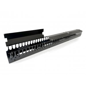 Hyperline CMF-OR-42U-150x106-C-RAL9005 Вертикальный кабельный организатор 42U для стоек ORK2A, ORL1, ширина 150мм, объединение в ряды, высота пальцев 106мм с крышками, черный Hyperline CMF-OR-42U-150x106-C-RAL9005 Вертикальный кабельный организатор 42U для стоек ORK2A, ORL1, ширина 150мм, объединение в ряды, высота пальцев 106мм с крышками, черный