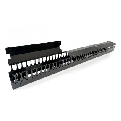 Hyperline CMF-OR-42U-150x106-C-RAL9005 Вертикальный кабельный организатор 42U для стоек ORK2A, ORL1, ширина 150мм, объединение в ряды, высота пальцев 106мм с крышками, черный Hyperline CMF-OR-42U-150x106-C-RAL9005 Вертикальный кабельный организатор 42U для стоек ORK2A, ORL1, ширина 150мм, объединение в ряды, высота пальцев 106мм с крышками, черный