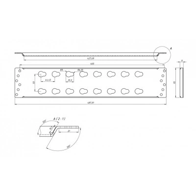 Hyperline CMK-M-RAL9005 Заглушка органайзера с крепежом типа монетка Hyperline CMK-M-RAL9005 Заглушка органайзера с крепежом типа монетка