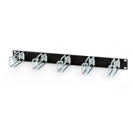 Hyperline CMW-1U-02-BK Кабельный организатор с металлическими кольцами 105x43 мм, 19, 1U, черный