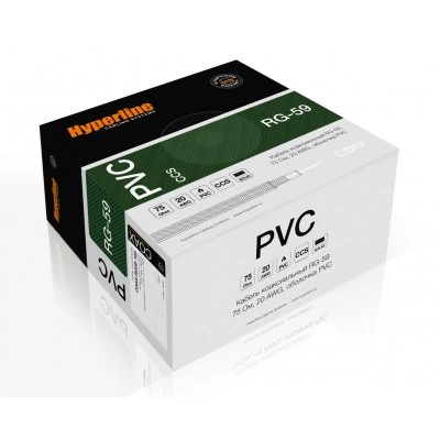Hyperline COAX-RG59-500 Кабель коаксиальный RG-59, 75 Ом, жила - 20 AWG, PVC, внешний диаметр 6.0мм, черный (бухта 500 м) Hyperline COAX-RG59-500 Кабель коаксиальный RG-59, 75 Ом, жила - 20 AWG, PVC, внешний диаметр 6.0мм, черный (бухта 500 м)