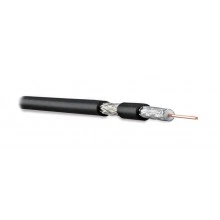 Hyperline COAX-RG6-100 Кабель коаксиальный RG-6, 75 Ом (ТВ, SAT, CATV), жила - 18 AWG (1.02 mm, омедненная сталь), внешний диаметр 6.9мм, PVC, черный (бухта 100 м)