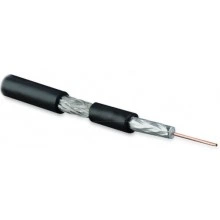 Hyperline COAX-SAT703N-BK-500 Кабель коаксиальный SAT703N, 75 Ом, жила - 17 AWG (1.13 mm, медь,solid), экран - фольга+оплетка (луженая медь, 45%), внешний диаметр 6.6мм, изоляция PVC, черный (бухта 500 м)