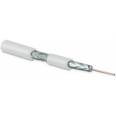 Hyperline COAX-SAT703N-WH-500 Кабель коаксиальный SAT703N, 75 Ом, жила - 17 AWG (1.13 mm, медь,solid), экран - фольга+оплетка (луженая медь, 45%), внешний диаметр 6.6мм, изоляция PVC, белый (бухта 500 м)