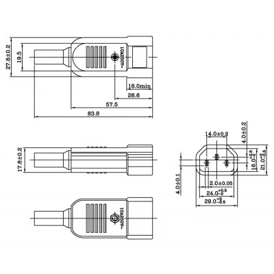 Hyperline CON-IEC320C14 Разъем IEC 60320 C14 220В 10A на кабель (плоские выступающие штыревые контакты в пластиковом обрамлении), прямой Hyperline CON-IEC320C14 Разъем IEC 60320 C14 220В 10A на кабель (плоские выступающие штыревые контакты в пластиковом обрамлении), прямой