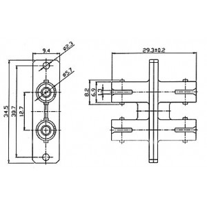 Hyperline DST-DST-SM Проходной адаптер ST-ST duplex, SM (для одномодового кабеля), корпус пластмассовый, (синий) Hyperline DST-DST-SM Проходной адаптер ST-ST duplex, SM (для одномодового кабеля), корпус пластмассовый, (синий)