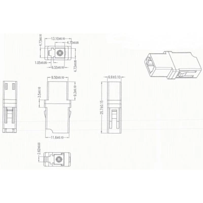 Hyperline FA-P00Z-LC/LC-N/WH-BG Оптический проходной адаптер LC-LC, MM, simplex, корпус пластиковый, бежевый, белые колпачки Hyperline FA-P00Z-LC/LC-N/WH-BG Оптический проходной адаптер LC-LC, MM, simplex, корпус пластиковый, бежевый, белые колпачки