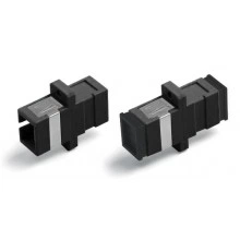 Hyperline FA-P01Z-SC/SC-N/BK-BK Оптический проходной адаптер SC-SC, MM, simplex, корпус пластиковый, черный, черные колпачки