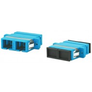 Hyperline FA-P11Z-DSC/DSC-N/BK-BL Оптический проходной адаптер SC-SC, SM, duplex, корпус пластиковый, синий, черные колпачки