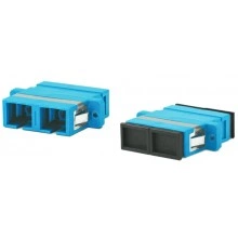 Hyperline FA-P11Z-DSC/DSC-N/BK-BL Оптический проходной адаптер SC-SC, SM, duplex, корпус пластиковый, синий, черные колпачки