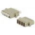 Hyperline FA-P11Z-QLC/QLC-N/WH-BG Оптический проходной адаптер LC-LC, MM, quadro, 4 волокна, корпус пластиковый, бежевый, белые колпачки Hyperline FA-P11Z-QLC/QLC-N/WH-BG Оптический проходной адаптер LC-LC, MM, quadro, 4 волокна, корпус пластиковый, бежевый, белые колпачки