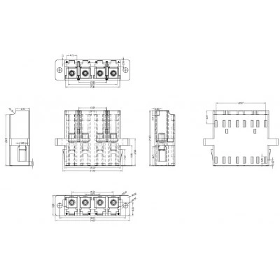 Hyperline FA-P11Z-QLC/QLC-N/WH-BL Оптический проходной адаптер LC-LC, SM, quadro, 4 волокна, корпус пластиковый, синий, белые колпачки Hyperline FA-P11Z-QLC/QLC-N/WH-BL Оптический проходной адаптер LC-LC, SM, quadro, 4 волокна, корпус пластиковый, синий, белые колпачки