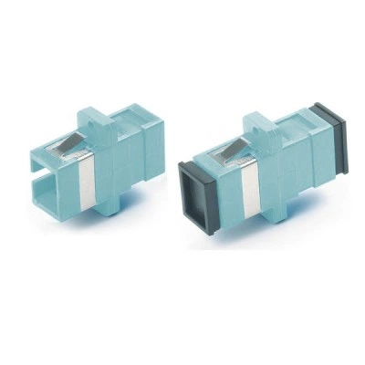 Hyperline FA-P11Z-SC/SC-N/BK-AQ Оптический проходной адаптер SC-SC, MM (OM3), simplex, корпус пластиковый, голубой (aqua), черные колпачки Hyperline FA-P11Z-SC/SC-N/BK-AQ Оптический проходной адаптер SC-SC, MM (OM3), simplex, корпус пластиковый, голубой (aqua), черные колпачки