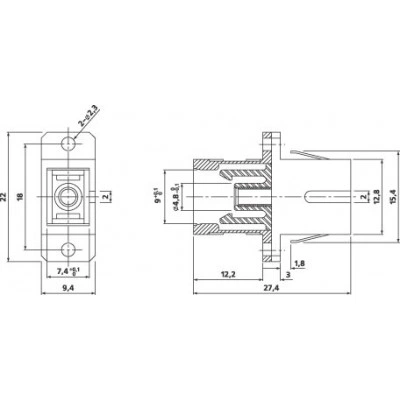 Hyperline FA-P11Z-SC/SC-N/BK-BG Оптический проходной адаптер SC-SC, MM, simplex, корпус пластиковый, бежевый, черные колпачки Hyperline FA-P11Z-SC/SC-N/BK-BG Оптический проходной адаптер SC-SC, MM, simplex, корпус пластиковый, бежевый, черные колпачки