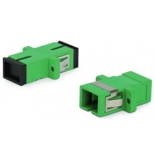 Hyperline FA-P11Z-SC/SC-N/BK-GN Оптический проходной адаптер SC-SC, SM, simplex, корпус пластиковый, зеленый, черные колпачки