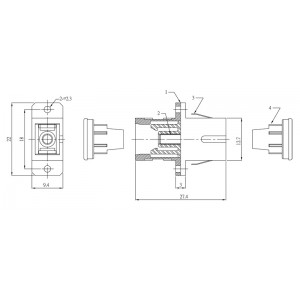 Hyperline FA-P11Z-SC/SC-N/BK-GN Оптический проходной адаптер SC-SC, SM, simplex, корпус пластиковый, зеленый, черные колпачки Hyperline FA-P11Z-SC/SC-N/BK-GN Оптический проходной адаптер SC-SC, SM, simplex, корпус пластиковый, зеленый, черные колпачки