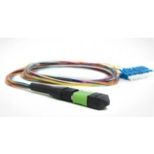 Hyperline FH-B9-9-MTPM12/UR-12LC/UR-1M-LSZH (FC-9-MTPM-12LC-PC-1M) Кабель гидра MTP (c направляющими штырьками)-LC, 12 волокон, OS2, 10Gig, LSZH, 1.0 м