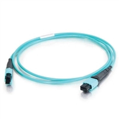 Hyperline FHD-MC3-503-MPOF12/PS-MPOF12/PS-A-10M-LSZH-AQ Патч-корд волоконно-оптический MPO (мама) - MPO (мама), тип A, 12 волокон, 50/125 (OM3), 40/100G, LSZH, 10 м