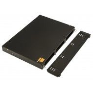 Hyperline FO-19V-1U-3xSLT-W130H30-24UN-BK Бокс оптический универсальный 19 выдвижной, с полкой, от 8 до 24 портов (SC, duplex LC, ST, FC), со сплайс пластиной, без пигтейлов и проходных адаптеров, 1U, черный