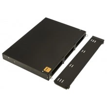 Hyperline FO-19V-1U-3xSLT-W130H30-24UN-BK Бокс оптический универсальный 19 выдвижной, с полкой, от 8 до 24 портов (SC, duplex LC, ST, FC), со сплайс пластиной, без пигтейлов и проходных адаптеров, 1U, черный