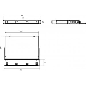 Hyperline FO-19V-1U-3xSLT-W130H30-24UN-BK Бокс оптический универсальный 19 выдвижной, с полкой, от 8 до 24 портов (SC, duplex LC, ST, FC), со сплайс пластиной, без пигтейлов и проходных адаптеров, 1U, черный Hyperline FO-19V-1U-3xSLT-W130H30-24UN-BK Бокс оптический универсальный 19 выдвижной, с полкой, от 8 до 24 портов (SC, duplex LC, ST, FC), со сплайс пластиной, без пигтейлов и проходных адаптеров, 1U, черный