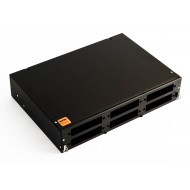 Hyperline FO-19V-2U-6xSLT-W130H30-48UN-BK Бокс оптический универсальный 19 выдвижной, с полкой, от 8 до 48 портов (SC, duplex LC, ST, FC), со сплайс пластиной, без пигтейлов и проходных адаптеров, 2U, черный