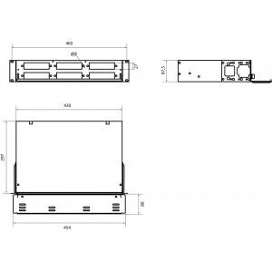 Hyperline FO-19V-2U-6xSLT-W130H30-48UN-BK Бокс оптический универсальный 19 выдвижной, с полкой, от 8 до 48 портов (SC, duplex LC, ST, FC), со сплайс пластиной, без пигтейлов и проходных адаптеров, 2U, черный Hyperline FO-19V-2U-6xSLT-W130H30-48UN-BK Бокс оптический универсальный 19 выдвижной, с полкой, от 8 до 48 портов (SC, duplex LC, ST, FC), со сплайс пластиной, без пигтейлов и проходных адаптеров, 2U, черный