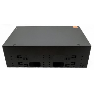 Hyperline FO-19V-3U-12xSLT-W130H30-96UN-BK Бокс оптический универсальный 19 выдвижной, с полкой, от 8 до 96 портов (SC, duplex LC, ST, FC), со сплайс пластиной, без пигтейлов и проходных адаптеров, 3U, черный Hyperline FO-19V-3U-12xSLT-W130H30-96UN-BK Бокс оптический универсальный 19 выдвижной, с полкой, от 8 до 96 портов (SC, duplex LC, ST, FC), со сплайс пластиной, без пигтейлов и проходных адаптеров, 3U, черный