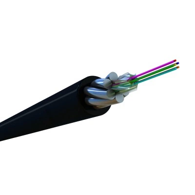 Hyperline FO-AWSH-OUT-50-4-PE-BK Кабель волоконно-оптический 50/125 (OM2) многомодовый, 4 волокна, жесткий, бронированный, волокна в канате из стальных проволок, гелезаполненный, внешний, PE, черный