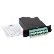 Hyperline FO-CSS-W120H32-503-2MTPM-24LC-AQ Волоконно-оптическая кассета 2xMTP (папа), 120x32 мм, 24LC адаптера (цвет aqua), 24 волокна, OM3