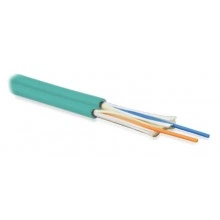 Hyperline FO-D3-IN-503-2-HFLTx-AQ Кабель волоконно-оптический 50/125 (OM3) многомодовый, 2 волокна, duplex, zip-cord, плотное буферное покрытие (tight buffer) 3.0 мм, для внутренней прокладки, HFLTx, –40°C – +70°C, аква