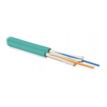Hyperline FO-D3-IN-503-2-LSZH-AQ Кабель волоконно-оптический 50/125 (OM3) многомодовый, 2 волокна, duplex, zip-cord, плотное буферное покрытие (tight buffer) 3.0 мм, для внутренней прокладки, LSZH, нг(А)-HF, –40°C – +70°C, аква