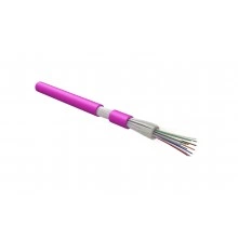 Hyperline FO-DT-IN-504-12-HFLTx-MG Кабель волоконно-оптический 50/125 (OM4) многомодовый, 12 волокон, плотное буферное покрытие (tight buffer), для внутренней прокладки, HFLTx, –40°C – +70°C, маджента