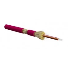 Hyperline FO-DT-IN-504-2-HFLTx-MG Кабель волоконно-оптический 50/125 (OM4) многомодовый, 2 волокна, плотное буферное покрытие (tight buffer), для внутренней прокладки, HFLTx, –40°C – +70°C, маджента