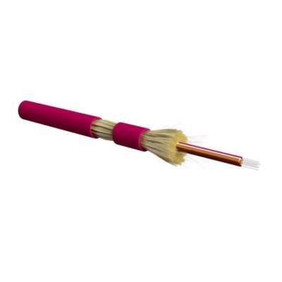 Hyperline FO-DT-IN-504-2-HFLTx-MG Кабель волоконно-оптический 50/125 (OM4) многомодовый, 2 волокна, плотное буферное покрытие (tight buffer), для внутренней прокладки, HFLTx, –40°C – +70°C, маджента