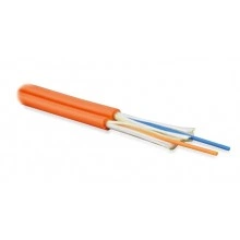 Hyperline FO-DT-IN-62-2-LSZH-OR Кабель волоконно-оптический 62.5/125 (OM1) многомодовый, 2 волокна, плотное буферное покрытие (tight buffer), для внутренней прокладки, LSZH, нг(А)-HF, -40°C - +70°C, оранжевый