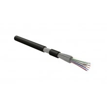 Hyperline FO-DT-IN/OUT-9S-4-HFLTx-BK Кабель волоконно-оптический 9/125 (SMF-28 Ultra) одномодовый, 4 волокна, плотное буферное покрытие (tight buffer) внутренний/внешний, HFLTx, –40°C – +70°C, черный