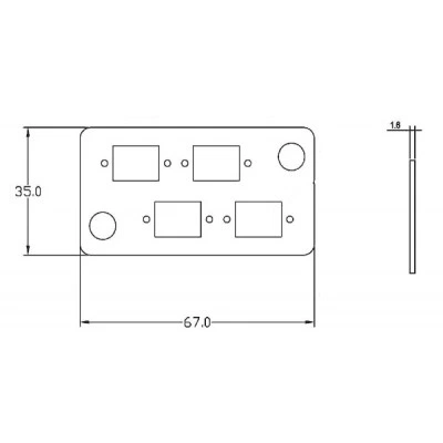 Hyperline FO-FP-4SC Модуль 4xSC, Simplex type, 67х35mm Hyperline FO-FP-4SC Модуль 4xSC, Simplex type, 67х35mm