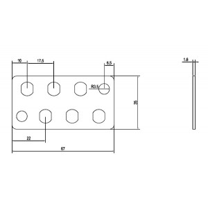 Hyperline FO-FP-ST Модуль 6xST, Simplex type, 67х35mm Hyperline FO-FP-ST Модуль 6xST, Simplex type, 67х35mm